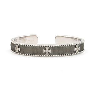 Jude Frances sterling silver maltese cross bangle. Like new condition.